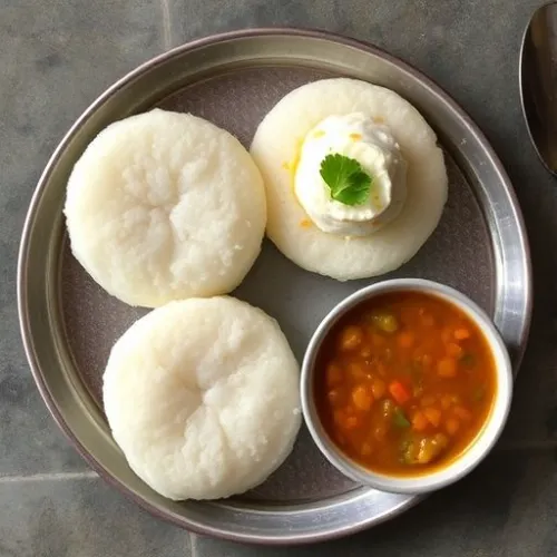 Idly 3 , Chadni , Sambar (Breakfast)